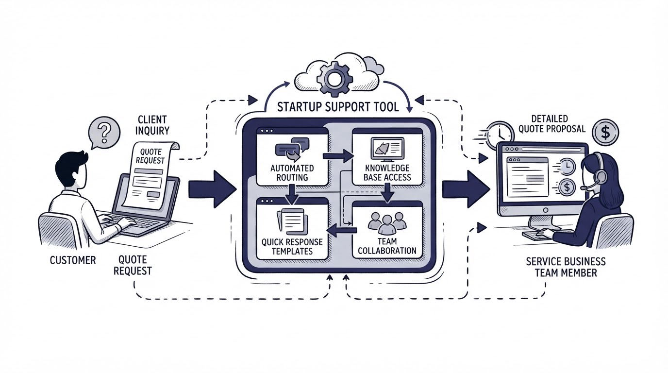 How startup support tools help service businesses answer quote questions